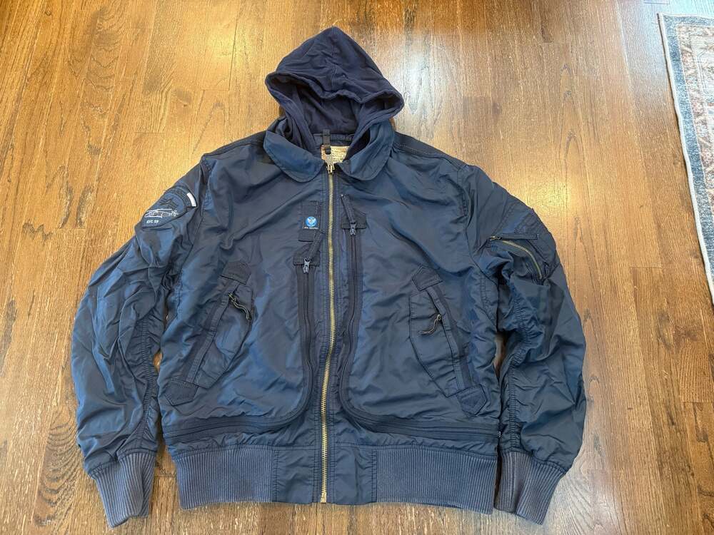 Alpha Industries Men's Dynamic Flight Bomber Jacket Navy Blue